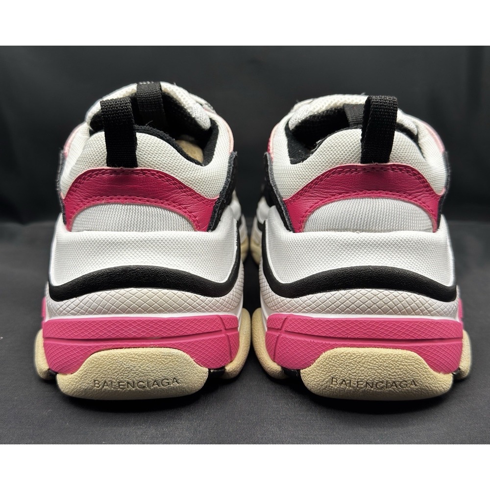 Balenciaga Triple S Sneakers White Black Pink Chunky Dad Shoes Size 37 - Picture 8 of 9